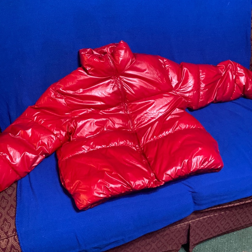 Red bubble coat size medium worn once good condition